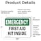 Signmission First Aid Kit Inside, 10 in W x Rectangle, Vinyl Decal OS-2PACK-EM-D-710-L-10323 - alternate 2